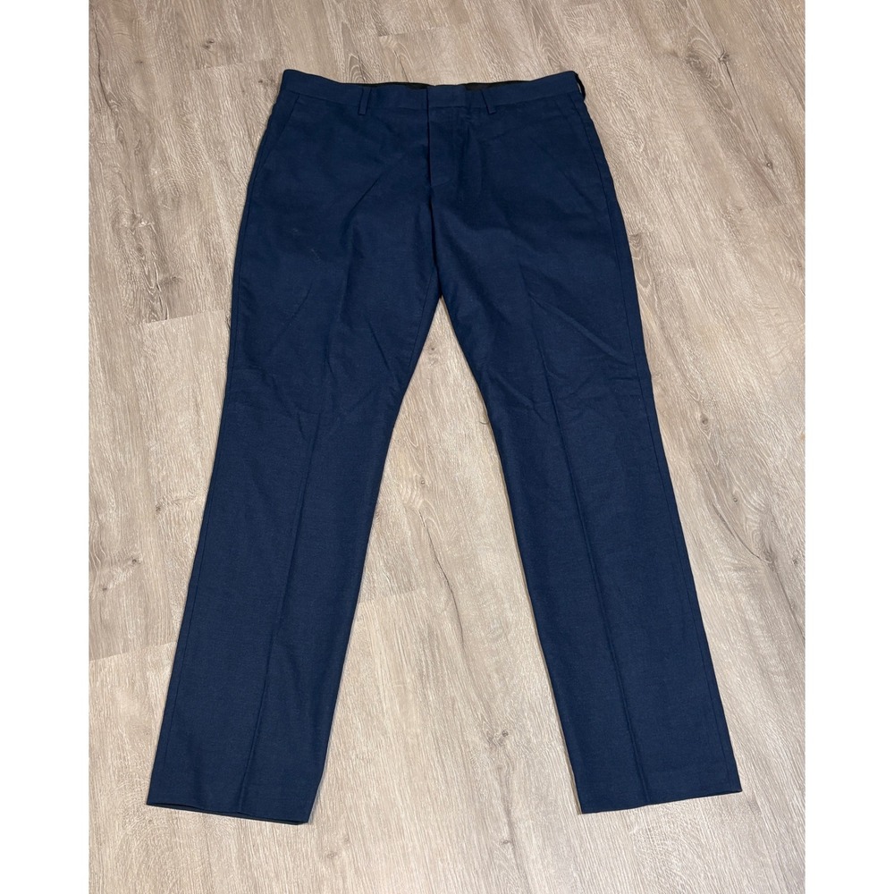 J.Crew Thompson Slim Fit Flex Wool Dress Pants Navy Blue 34x34 C8501 Mens